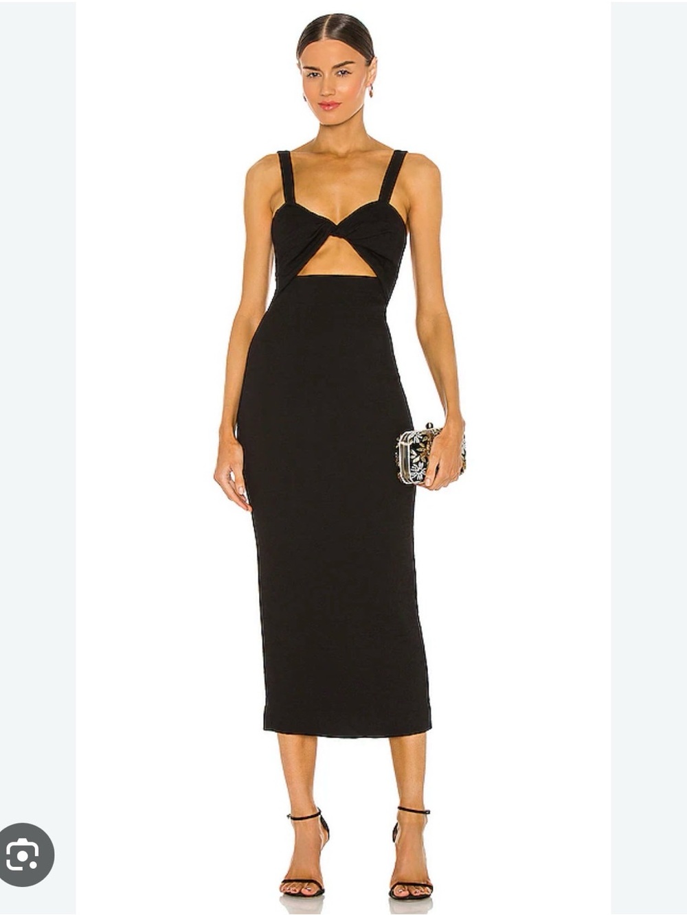 Shona Joy Black Cutout Midi Simone Dress